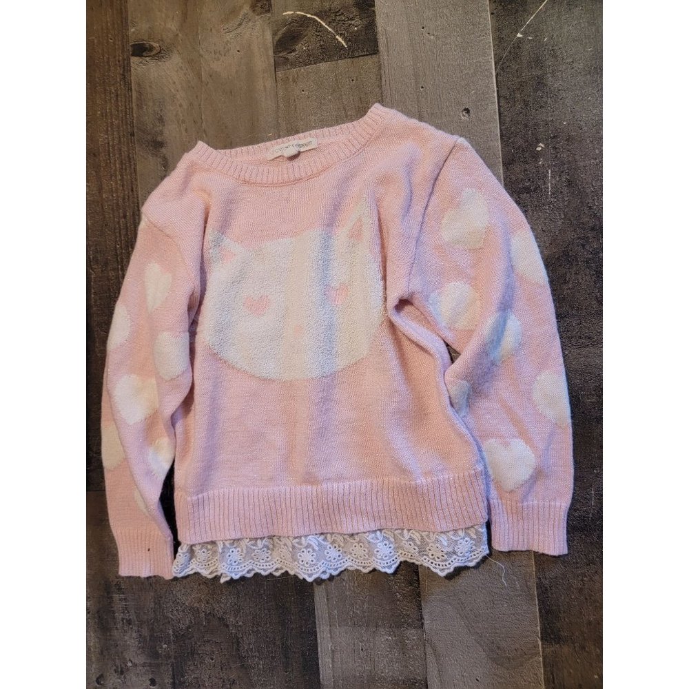 Self Esteem Youth Pink cat sweater crewneck